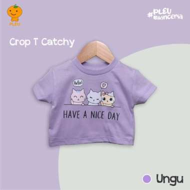 PLEU Crop T Cathy | Baju Anak Perempuan Usia 12 Bulan-10 Tahun 4 tahun Ungu