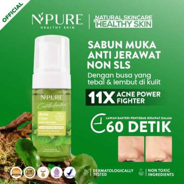 NPURE Facial Wash Cica Anti Acne Facial Foam NPURE Cleanser Gel Noni Sabun Muka Kulit Sensitif Cica 