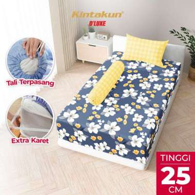 Kintakun DLUXE Sprei Set Fitted Tinggi 25cm 90x200 Sprei Single Aesthetic Minimalis Varian Motif Lun