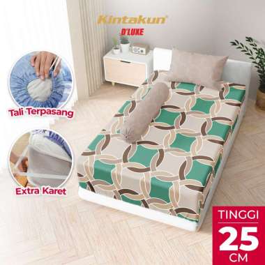 Kintakun DLUXE Sprei Set Fitted Tinggi 25cm 90x200 Sprei Single Aesthetic Minimalis Varian Motif Zan