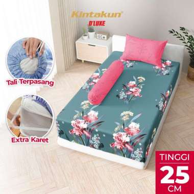 Kintakun DLUXE Sprei Set Fitted Tinggi 25cm 90x200 Sprei Single Aesthetic Minimalis Varian Motif Cin