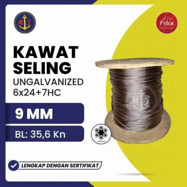 Kawat Seling Ungalvanized 9 MM 6X37+IWRC // Mjmarine