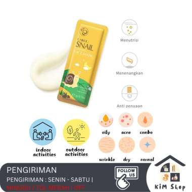 LAIKOU Toner Cleanser Essence Cream Serum Lotion Sleeping Mask Brightening Acne Jerawat SNAIL_MASK
