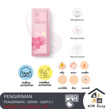 LAIKOU Toner Cleanser Essence Cream Serum Lotion Sleeping Mask Brightening Acne Jerawat SAKURA_MASK