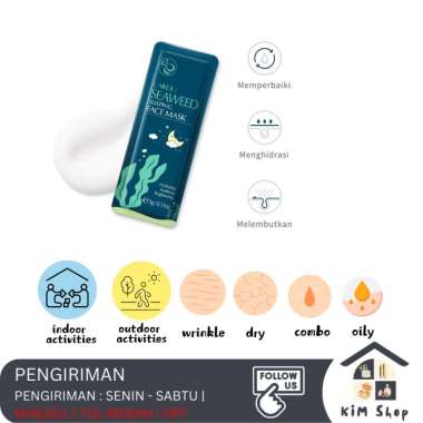 LAIKOU Toner Cleanser Essence Cream Serum Lotion Sleeping Mask Brightening Acne Jerawat SEAWEED_MASK