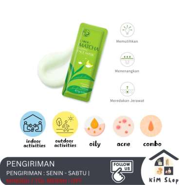 LAIKOU Toner Cleanser Essence Cream Serum Lotion Sleeping Mask Brightening Acne Jerawat MATCHA_MASK