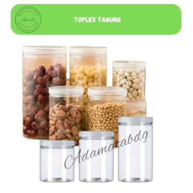 Toples Kue Kering Toples Tabung Plastik Tebal 1000ml
