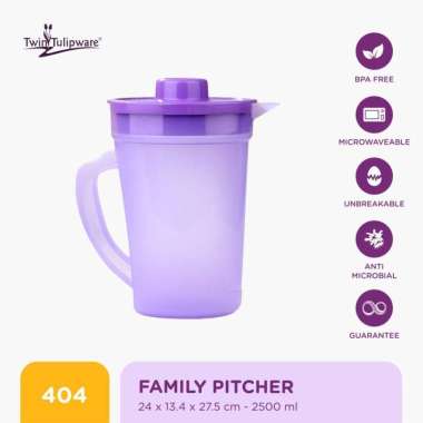 Pitcher Minuman Twin Tulipware Family Pitcher 2500 ML Vio