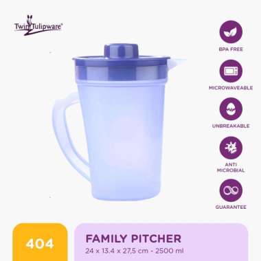 Pitcher Minuman Twin Tulipware Family Pitcher 2500 ML Blue Diamond