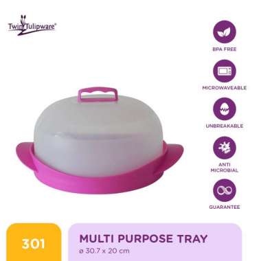 Tempat Roti/Nampan Twin Tulipware Multi Purpose Tray Pink Lady