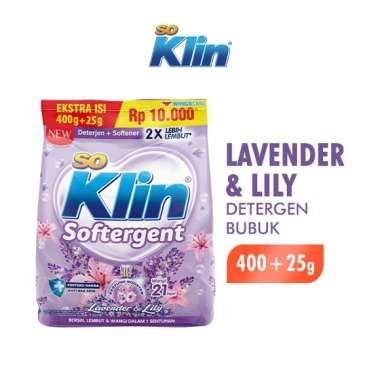 Soklin Powder Detergen Lavender & Lily 425 gr