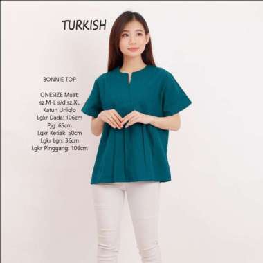 Baju Atasan Blouse Jumbo wanita Bigsize Top Blus kerja katun uniqlo HQ - Fanta Turkish