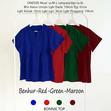 Baju Atasan Blouse Jumbo wanita Bigsize Top Blus kerja katun uniqlo HQ - Fanta Green