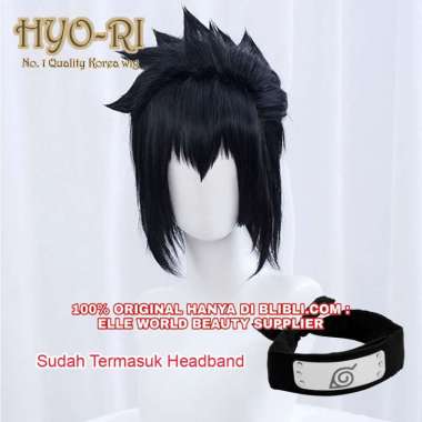 FREE HEADBAND - WIG SASUKE UCHIHA WIG UCHIHA SASUKE WIG COSPLAY ANIME NARUTO WIG COWO COWOK PRIA LUR