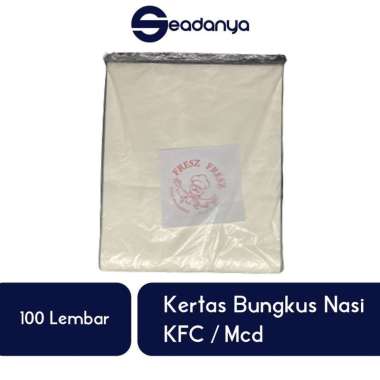 Kertas Bungkus Nasi Putih 22.5 x 27 KFC/Mcd 100 Lembar -Kertas Bungkus Burger Anti Lengket Murah