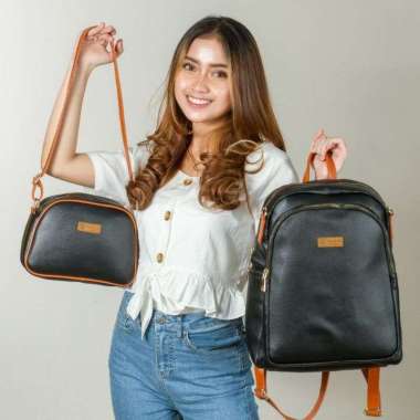 Arkana Bag by . Tas Kerja Wanita muat LAPTOP. Tas LAPTOP. Tas RANSEL Gratis Tas SELEMPANG. 1 Hitam