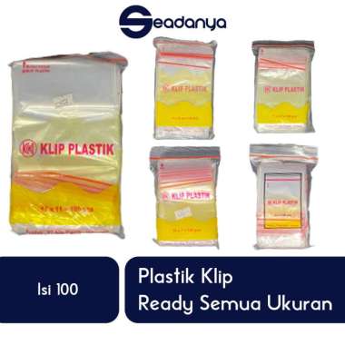 Klip Plastik/Plastik Klip Ziplock Semua Ukuran Isi 100 - Plastik Makanan/Cemilan/Bubuk/Bening/Kacang