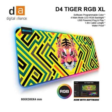 Digital Alliance D4 TIGER / D4 HEXA RGB XL Gaming Mousepad D4 TIGER RGB