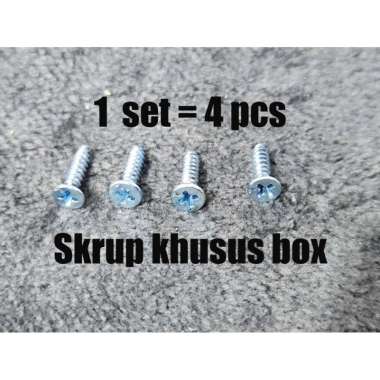 skrup Box 1 set isi 4 pcs Plastik Hitam Type X1 X2 X3 X4 X5 X6 kotak Silver