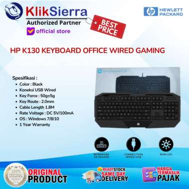 Keyboard Gaming HP K130 - No LED Membrane Keyboard