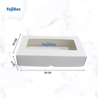 Fuji Box Dus kotak kue ivory 20 cm x 10 cm x 5 cm putih ivory premium jendela( 10 pcs )
