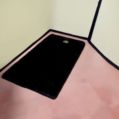 Sajadah bond bulu rasfur polos ukuran 115 cm x 65 cm x 2.5 isi busa LP HITAM