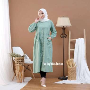 MIDI DRESS KATUN LINEN RAMI / POKITA MIDI DRESS KATUN LINEN - Mint Mint