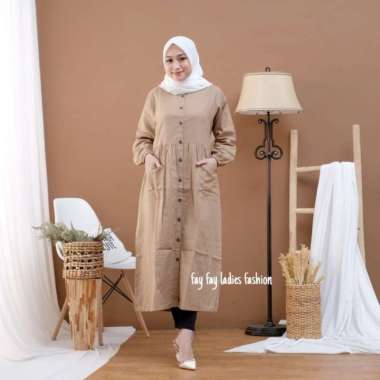 MIDI DRESS KATUN LINEN RAMI / POKITA MIDI DRESS KATUN LINEN - Mint Mocca