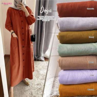 MIDI DRESS KATUN LINEN RAMI / POKITA MIDI DRESS KATUN LINEN - Mint Teracota