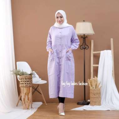 MIDI DRESS KATUN LINEN RAMI / POKITA MIDI DRESS KATUN LINEN - Mint LILAC