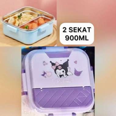 Kotak Makan Anak Karakter Anti Tumpah 2 Sekat / Kotak Makan Karakter Stainless Steel Lunch Box 2 Tin