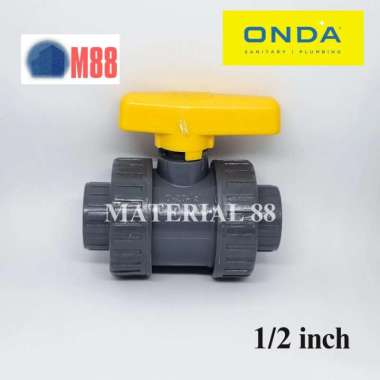 ONDA True Union 1/2 inch Sok PVC Watermur Ball Valve Water Mur Stop Kran