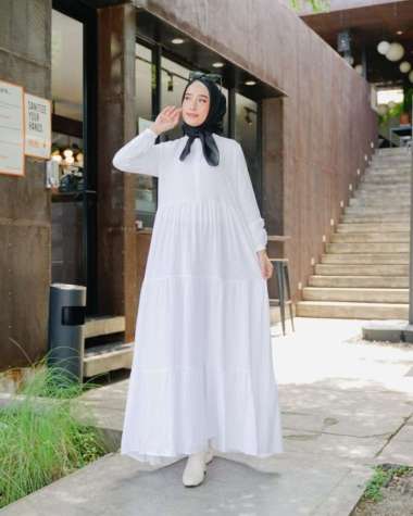 Gamis Wanita Jumbo Katun Rayon LD 120 Busui Terbaru JESICA DRESS - Hitam Putih
