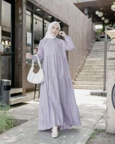 Gamis Wanita Jumbo Katun Rayon LD 120 Busui Terbaru JESICA DRESS - Hitam silver