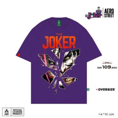 Aerostreet T Shirt Oversize The Joker Glass Ungu Kaos FADAA L