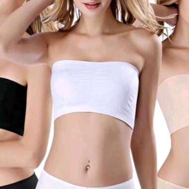 AILY Bra Kemben Wanita Rajut Premium Free Cup ABX05 Hitam