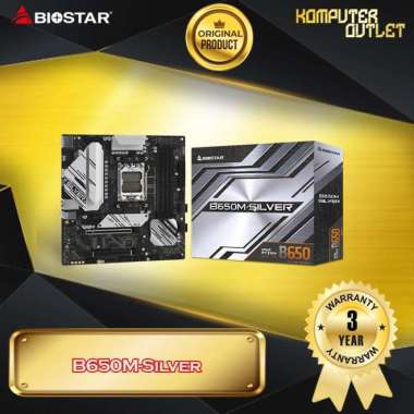 BIOSTAR B650MT SILVER MOTHERBOARD AMD (B650, AM5, DDR5) M-ATX