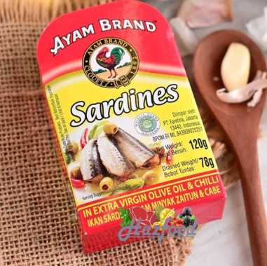 Ayam Brand Sarden Kaleng Extra Virgin Olive Oil Pedas 120 Gram