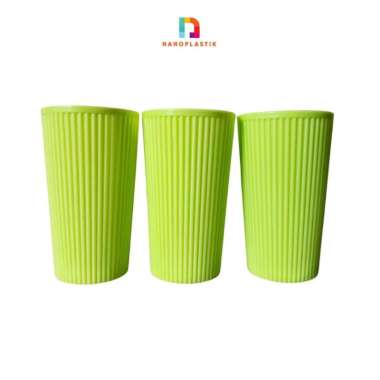 GELAS MOTIF BAMBU GARIS MUG TUMBLER TANPA TUTUP