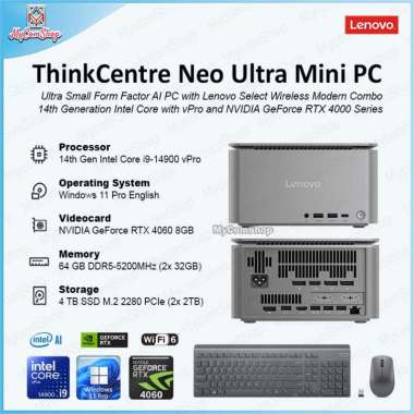 LENOVO THINKCENTRE NEO ULTRA MINI PC I9-14900 64GB RAM 4TB SSD RTX 4060 8GB