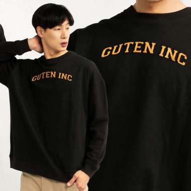OG College Black Orange Crewneck - Guten Inc / Sweater Bordir Pria Guten Inc S