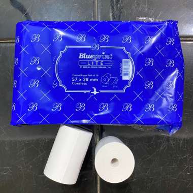 Paper / Kertas Thermal 57x38 mm Blueprint Coreless isi 10 Roll