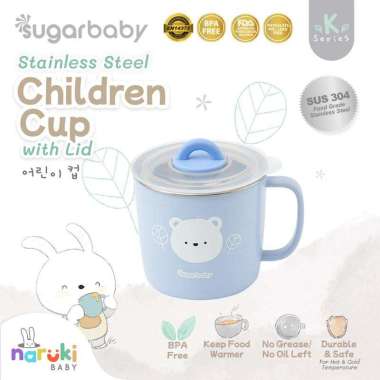 Sugar Baby Stainless Steel Cup with Lid 210mL Gelas Stainless Anak Bayi Blue