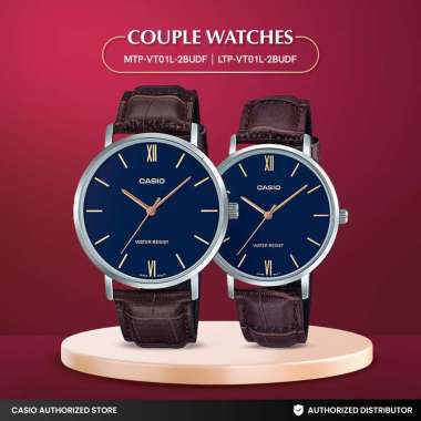 Jam Tangan Couple Casio MTP-VT01L-2BUDF x LTP-VT01L-2BUDF
