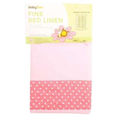 Babybee Fitted Sheet Polkadot Cream/pink - Sprei Pink 120 x 60