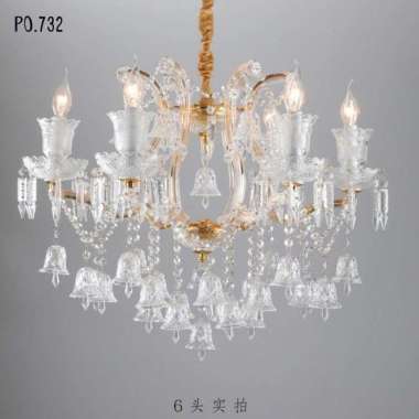 Lampu Gantung Kristal / Lampu Gantung Eropa / Sine Chandelier (PO732) 10 Head