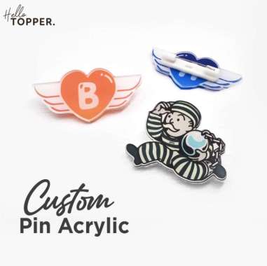 Custom Pin Akrilik Print | Badge Bross Pin Akrilik | Pin Custom Peniti 3cm