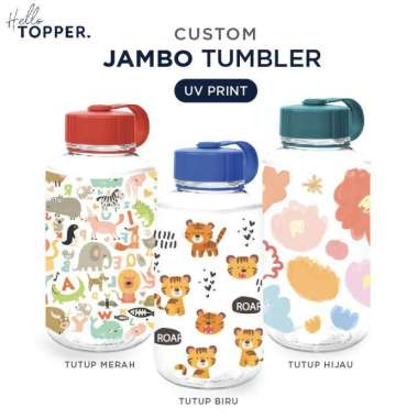 Custom Botol Minum 1 Liter Tumbler Jambo 1000 ml Tumblr Dundee Merah