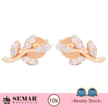 Anting Emas Tindik Daun Gold 10K Semar Nusantara