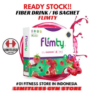 FLIMTY Fiber Drink 16 Servings - 16 Sachet Minuman Fiber by FLIMTY RASBERRY